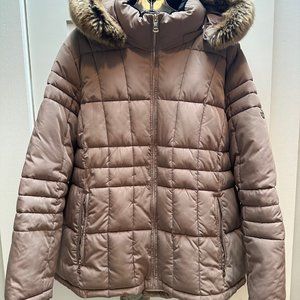 Calvin Klein Puffy jacket with removable fur lined hood